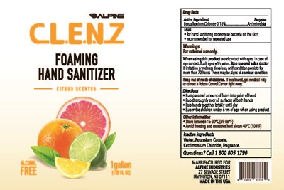 Label (Clenz Foam Gallon Citrus Otp)